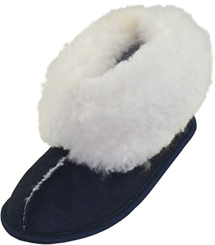 Harrys-Collection Kinder Hausschuhe aus Lammfell in 2 Farben, Farben:marine, Schuhgröße:32 von Harrys-Collection