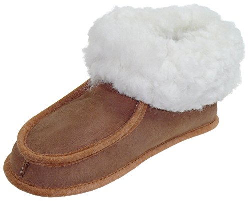 Harrys-Collection Hausschuhe aus Lammfell in 2 Farben von 25-48, Farben:braun, Schuhgröße:26 von Harrys-Collection