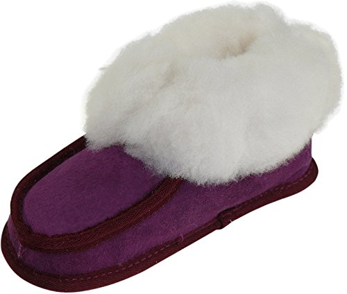 Harrys-Collection Hausschuhe aus Lammfell in 2 Farben von 25-48, Farben:lila, Schuhgröße:30 von Harrys-Collection