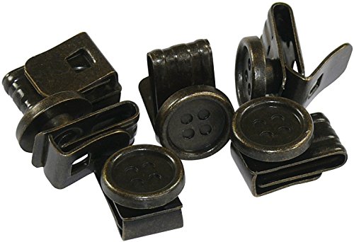 Harrys-Collection Herren Damen Knopfclip On Knöpfe in 4 Farben 6 er Pack, Farben:altmessing von Harrys-Collection