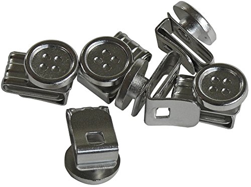 Harrys-Collection Herren Damen Knopfclip On Knöpfe in 4 Farben 6 er Pack, Farben:silber von Harrys-Collection