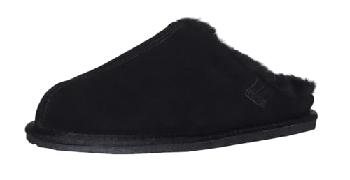 Harrys-Collection Herren Hausschuh Pantoffel aus Lammfell in 3 Farben TPR Sohle, Farben:schwarz, Schuhgröße:42 von Harrys-Collection