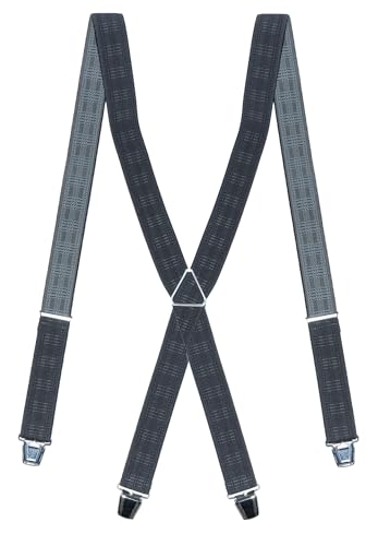 Harrys-Collection Herren Hosenträger Made in Germany Verstellbar bis 130 cm Nadelstreifen Muster, Größen:130 cm, Farben:grau von Harrys-Collection
