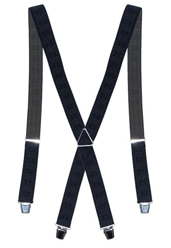 Harrys-Collection Herren Hosenträger Made in Germany Verstellbar bis 130 cm Nadelstreifen Muster, Größen:130 cm, Farben:marine von Harrys-Collection