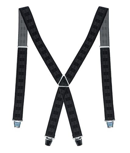 Harrys-Collection Herren Hosenträger Made in Germany Verstellbar bis 130 cm Nadelstreifen Muster, Größen:130 cm, Farben:schwarz von Harrys-Collection