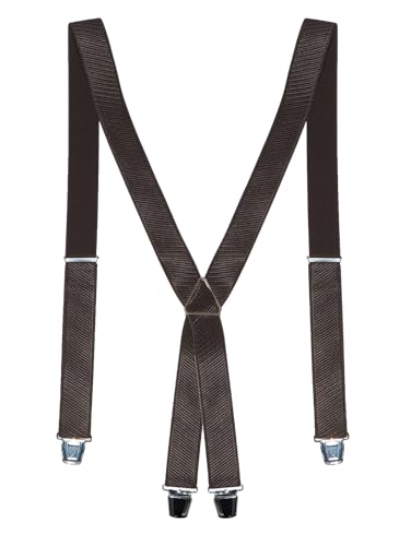 Harrys-Collection Herren Hosenträger Made in Germany Verstellbar bis 130 cm exklusiv, Größen:130 cm, Farben:dunkelbraun von Harrys-Collection