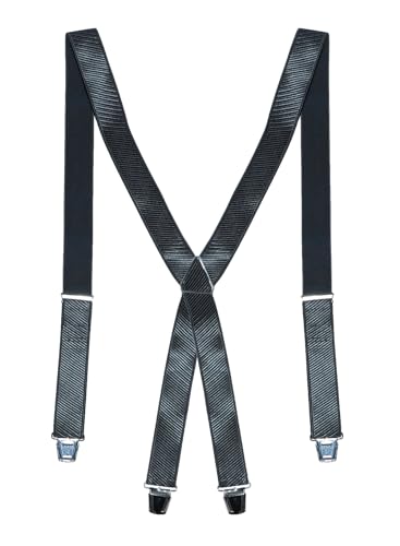 Harrys-Collection Herren Hosenträger Made in Germany Verstellbar bis 130 cm exklusiv, Größen:130 cm, Farben:dunkelgrau von Harrys-Collection
