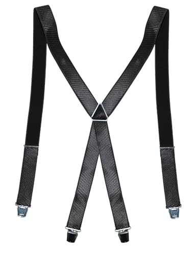 Harrys-Collection Herren Hosenträger Made in Germany Verstellbar bis 130 cm exklusiv, Größen:130 cm, Farben:uni schwarz von Harrys-Collection