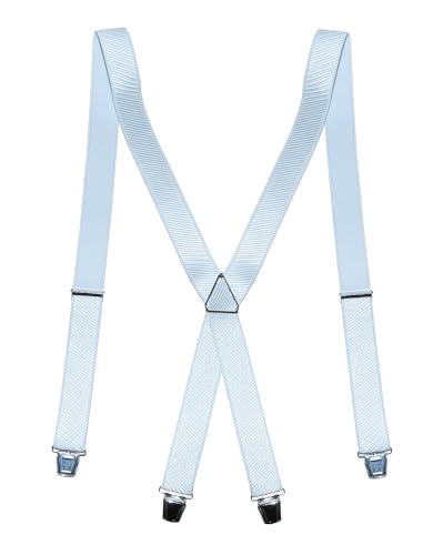 Harrys-Collection Herren Hosenträger Made in Germany Verstellbar bis 130 cm exklusiv, Größen:130 cm, Farben:weiss von Harrys-Collection