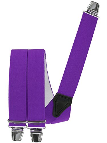 Harrys-Collection Herren Hosenträger mit 3 extra starken Clips vielen uni Farben 2 Größen zur Wahl Y Form, Größen:120 cm, Farben:lila von Harrys-Collection