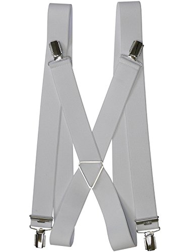 Harrys-Collection Herren Hosenträger 4 Clips Metallkreuz-Rückenteil, Größen:120 cm, Farben:weiss von Harrys-Collection