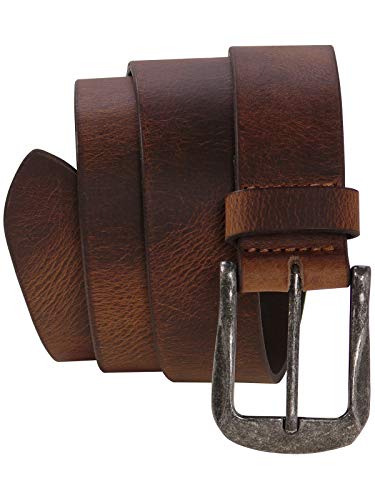 Harrys-Collection Herren Jeans Gürtel mit starker Altsilberschließe, Bundweite:Bundweite 85 = Gesamtlänge 99, Farben:braun von Harrys-Collection