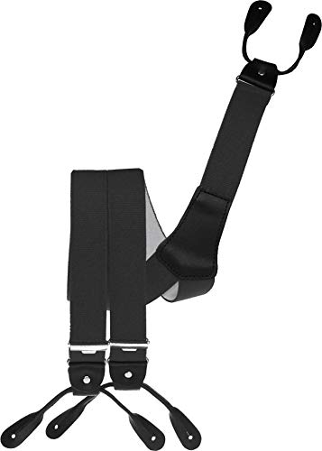 Harrys-Collection Herren Rollenzug Hosenträger mit Knopfloch, Größen:120 cm, Farben:dunkelgrau von Harrys-Collection