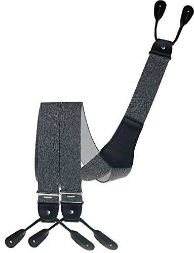 Harrys-Collection Herren Rollenzug Hosenträger mit Knopfloch, Größen:120 cm, Farben:grau meliert von Harrys-Collection