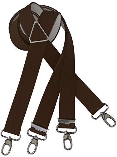 Harrys-Collection Herren extra starker Hosenträger mit Karabinerhaken Made in Germany, Größen:120 cm, Farben:dunkelbraun von Harrys-Collection