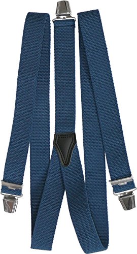 Harrys-Collection Hosenträger mit 3 Clips extra starkes dickes Band y Form, Größen:120 cm, Farben:blau von Harrys-Collection
