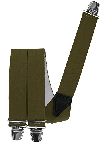 Harrys-Collection Herren Hosenträger mit 3 extra starken Clips 140 cm Überlänge, Farbe:oliv von Harrys-Collection