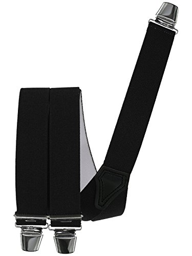 Harrys-Collection Herren Hosenträger mit 3 extra starken Clips vielen uni Farben 2 Größen zur Wahl Y Form, Größen:120 cm, Farben:schwarz von Harrys-Collection
