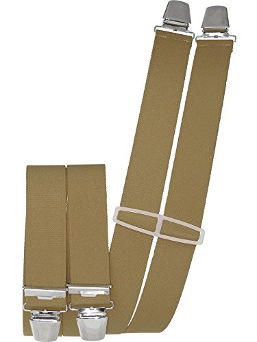 Harrys-Collection Herren Hosenträger mit 4 Clips uni extra lang 130 cm, Farben:beige von Harrys-Collection