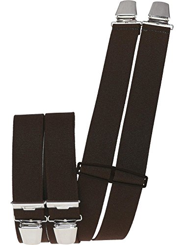 Harrys-Collection Herren Hosenträger mit 4 Clips uni extra lang 130 cm, Farben:dunkelbraun von Harrys-Collection