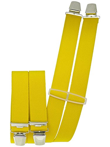 Harrys-Collection Herren Hosenträger mit 4 Clips uni extra lang 130 cm, Farben:gelb von Harrys-Collection