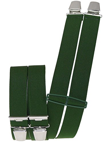 Harrys-Collection Herren Hosenträger mit 4 Clips uni extra lang 130 cm, Farben:grün von Harrys-Collection