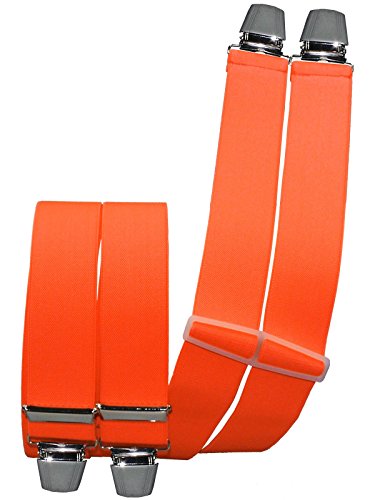 Harrys-Collection Hosenträger mit 4 Clips uni extra lang 130 cm, Farben:neonorange von Harrys-Collection