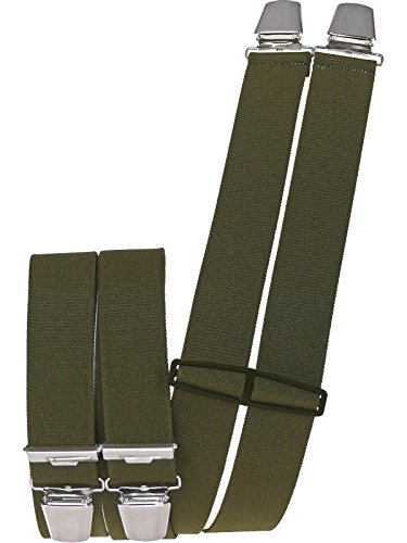 Harrys-Collection Herren Hosenträger mit 4 Clips uni extra lang 130 cm, Farben:oliv von Harrys-Collection