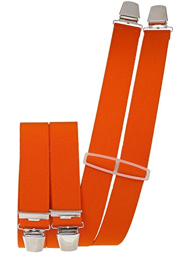 Harrys-Collection Herren Hosenträger mit 4 Clips uni extra lang 130 cm, Farben:orange von Harrys-Collection