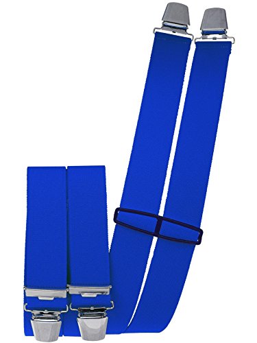 Harrys-Collection Hosenträger mit 4 Clips uni extra lang 130 cm, Farben:royalblau von Harrys-Collection