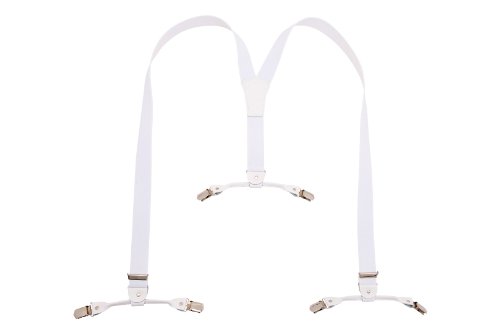 Harrys-Collection Hosenträger mit 6 Clips in 10 Farben, Farben:weiß von Harrys-Collection