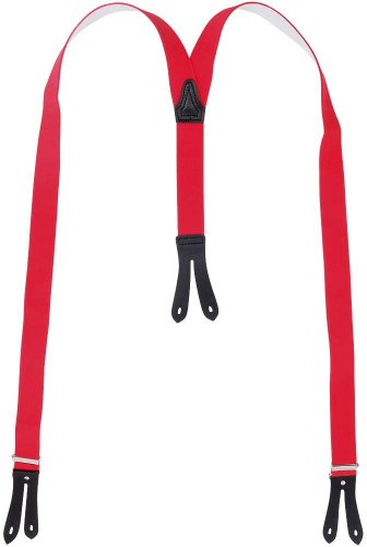 Harrys-Collection Herren Hosenträger mit Knopfloch in Überlänge, Farben:rot von Harrys-Collection