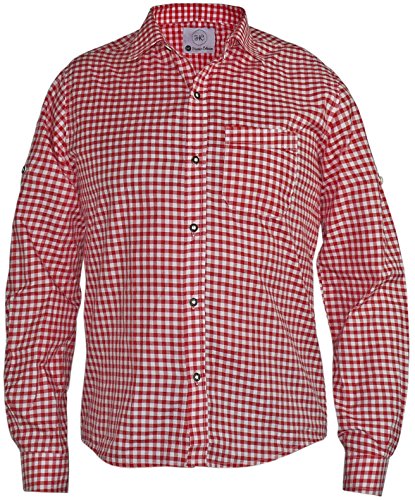 Harrys-Collection Kariertes Trachtenhemd für Trachtenlederhosen, Größen:XXL, Farben:rot von Harrys-Collection