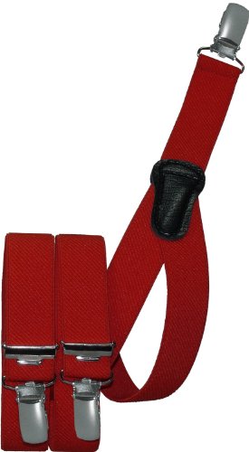 Harrys-Collection Kinderhosenträger mit 3 Clips, Farben:rot von Harrys-Collection