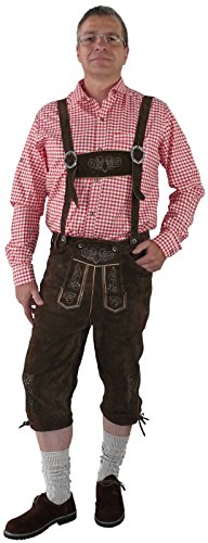 Harrys-Collection Kniebundhose im Trachtenstil mit Träger, Größe:52, Farben:Dunkelbraun von Harrys-Collection