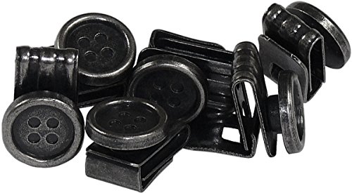 Harrys-Collection Herren Damen Knopfclip On Knöpfe in 4 Farben 6 er Pack, Farben:altsilber von Harrys-Collection