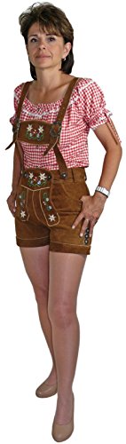 Harrys-Collection Kurze Damenlederhose im Trachtenstil, Größe:38, Farben:cognac von Harrys-Collection