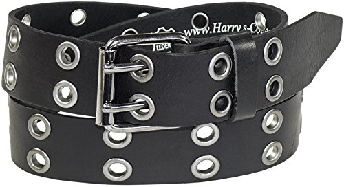Harrys-Collection Ledergürtel aus Vollrindleder mit Doppeldorn, Bundweite:115, Farben:schwarz von Harrys-Collection