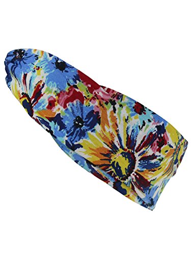 Harrys-Collection Mädchen Kinder Haarband oder Stirnband in 4 Farben mit Blumen, Kopfgröße:Einheitsgröße, Farben:marine von Harrys-Collection