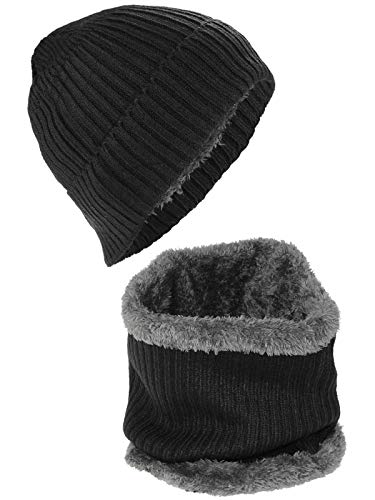 Harrys-Collection Mützen Set mit Loop Schal, Kopfgröße:Einheitsgröße, Farben:schwarz von Harrys-Collection