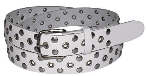 Harrys-Collection Nietengürtel mit 3 cm Breite in 2 Farben, Bundweite:85, Farben:weiss von Harrys-Collection