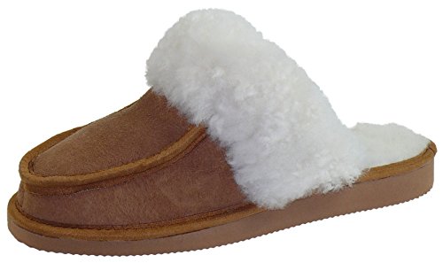 Harrys-Collection Pantoffel in Mokassin Form mit echtem Lammfell, Farben:braun, Schuhgröße:45 von Harrys-Collection