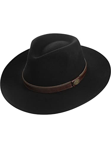 Harrys-Collection Rollbarer Hut mit breiter Krempe braunes Stoffband in 3 Farben!, Farben:schwarz, Kopfgröße:55 von Harrys-Collection