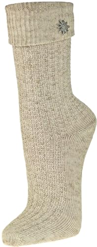 Harrys-Collection Trachtensocken mit Edelweiß für Damen und Herren, Farben:beige, Schuhgröße:35-38 von Harrys-Collection