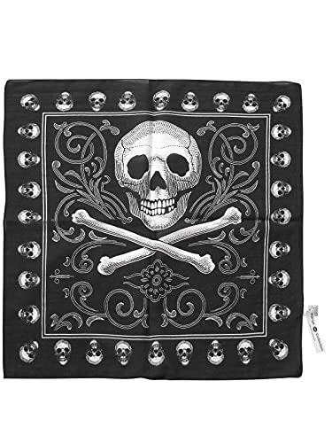 Harrys-Collection Unisex Bandana Bindetuch 100% Baumwolle (1 er 6 er oder 12 er Pack), Farbe:Totenkopf von Harrys-Collection