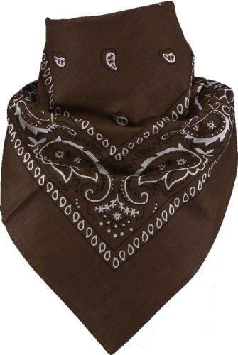 Harrys-Collection Unisex Bandana Bindetuch 100% Baumwolle (1 er 6 er oder 12 er Pack), Farbe:dunkelbraun von Harrys-Collection