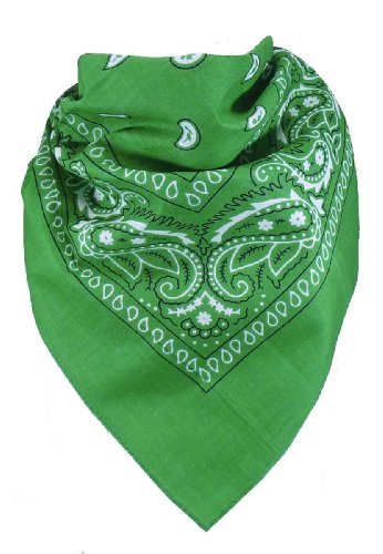 Harrys-Collection Unisex Bandana Bindetuch 100% Baumwolle (1 er 6 er oder 12 er Pack), Farbe:grün von Harrys-Collection