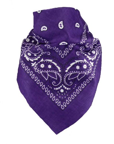 Harrys-Collection Unisex Bandana Bindetuch 100% Baumwolle (1 er 6 er oder 12 er Pack), Farbe:lila von Harrys-Collection