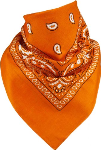 Harrys-Collection Unisex Bandana Bindetuch 100% Baumwolle (1 er 6 er oder 12 er Pack), Farbe:orange von Harrys-Collection