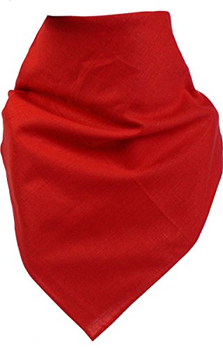 Harrys-Collection Unisex Bandana Bindetuch 100% Baumwolle (1 er 6 er oder 12 er Pack), Farbe:uni rot von Harrys-Collection